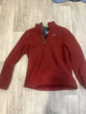 Under Armour Deep Red Quarter-Zip Fleece Pullover